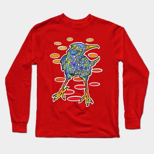 Grumpy blue bird with skittles Long Sleeve T-Shirt